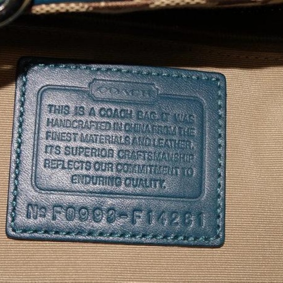 Coach Tote Signature Pleated Gallery Jacquard Blue - Picture 6 of 8